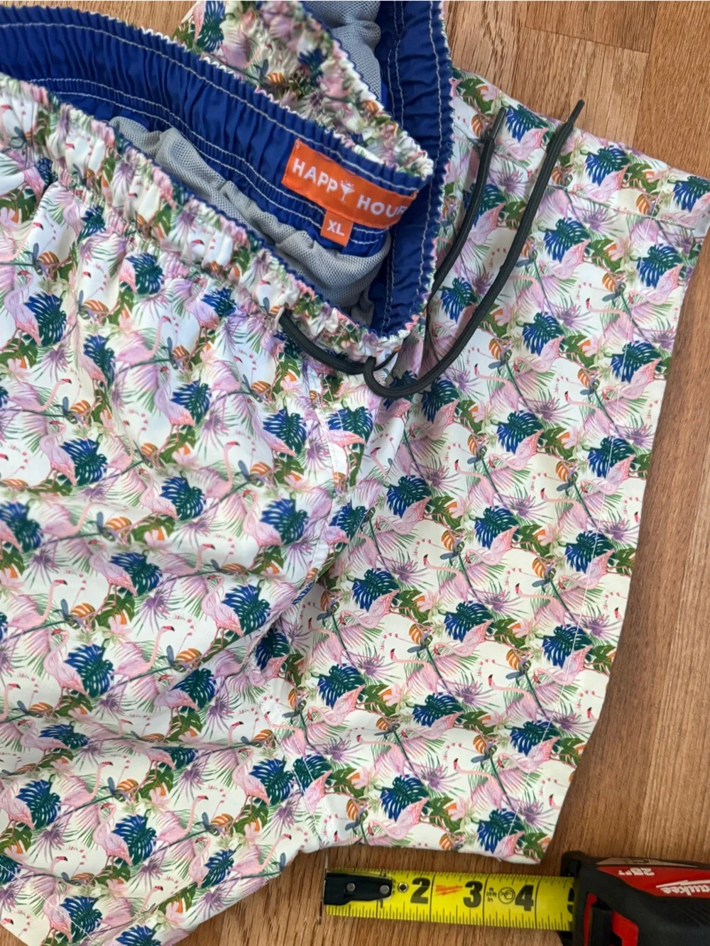 Happy Hour Tropical Flamingos Shorts Size XL
